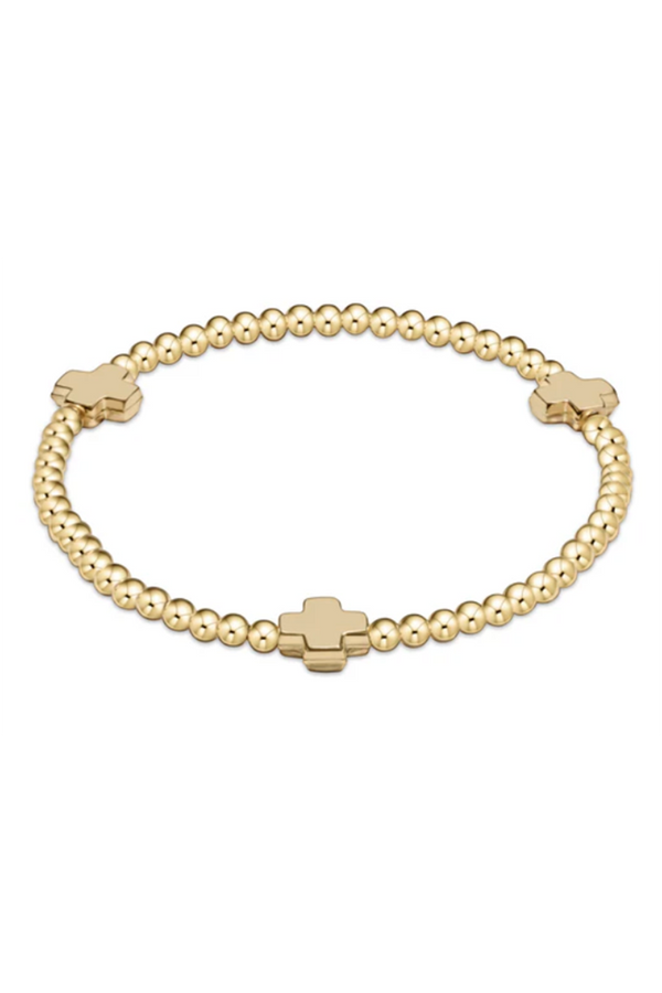 EN Gold Signature Cross Pattern Bracelet 3mm - GOLD