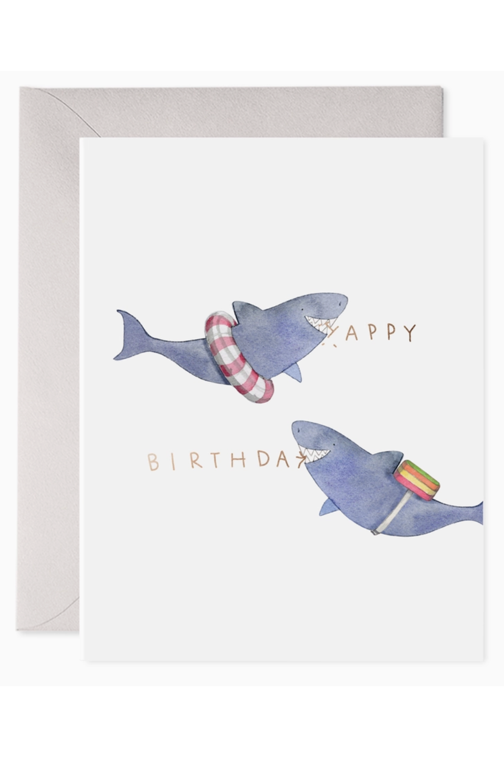 EFRAN Birthday Greeting Card - Bitten Shark