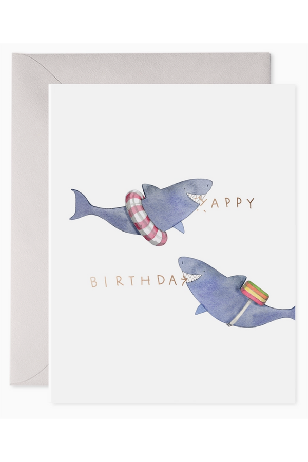 EFRAN Birthday Greeting Card - Bitten Shark