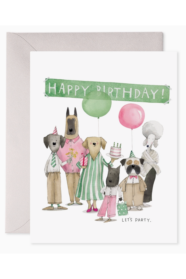 EFRAN Birthday Greeting Card - Dog Party