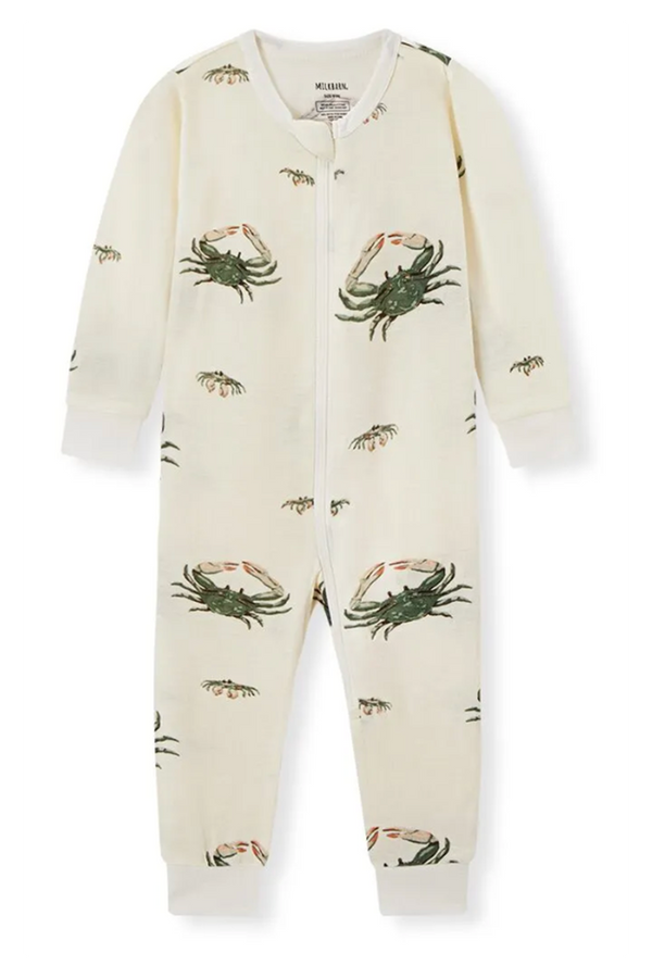 MB Bamboo Zipper Pajama - Coastal Crab