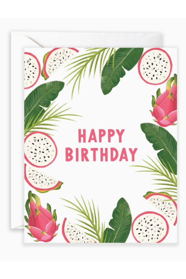 Isabella Single Birthday Card - Tropical Dragon Fruit