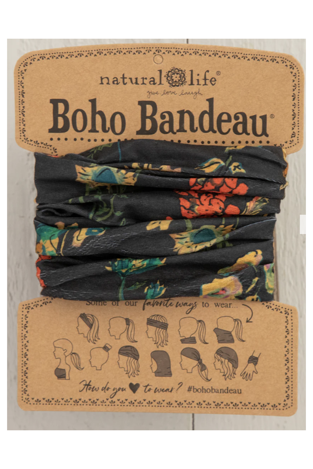 Boho Bandeau - Charcoal Floral