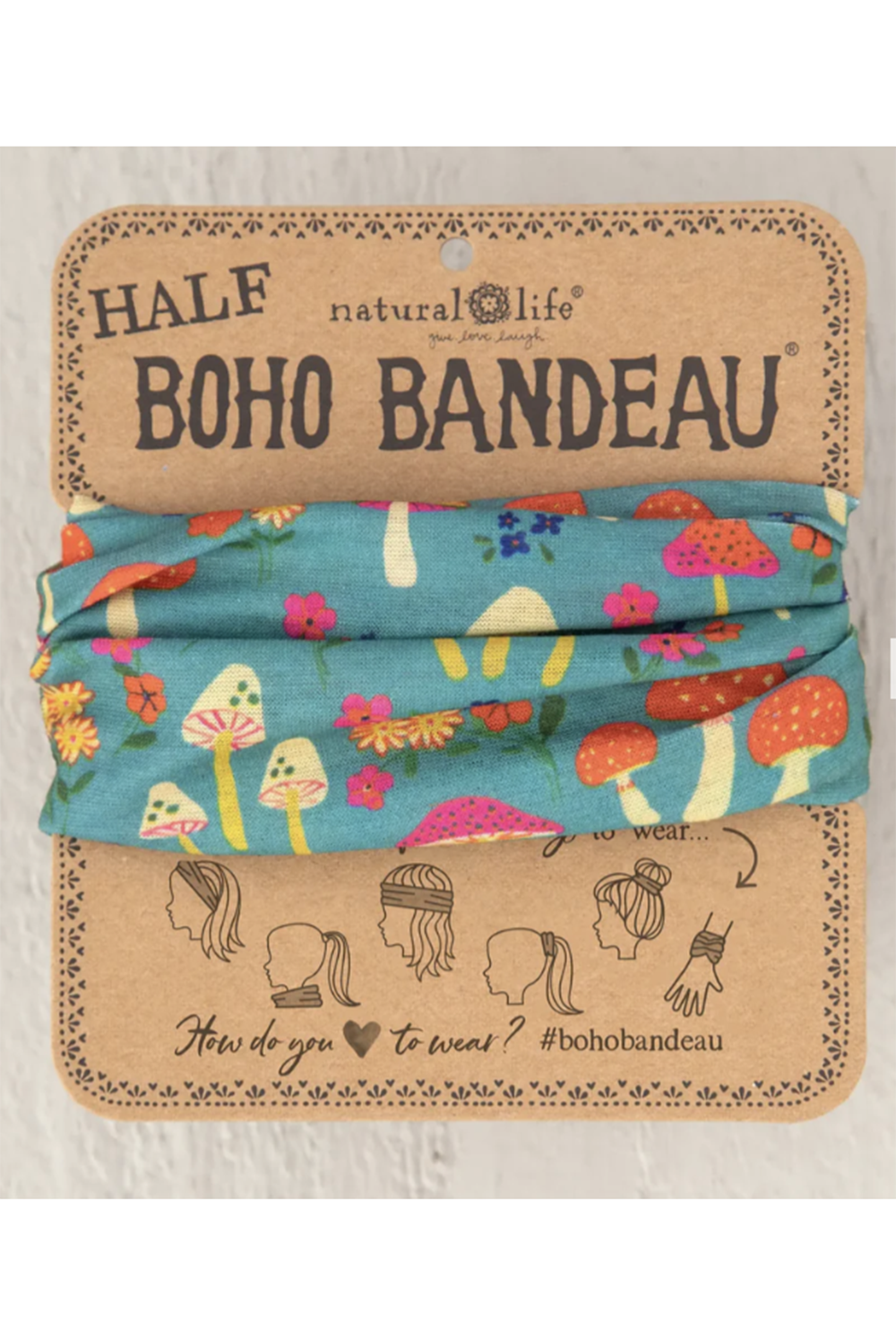 Half Boho Bandeau - Mushroom Print