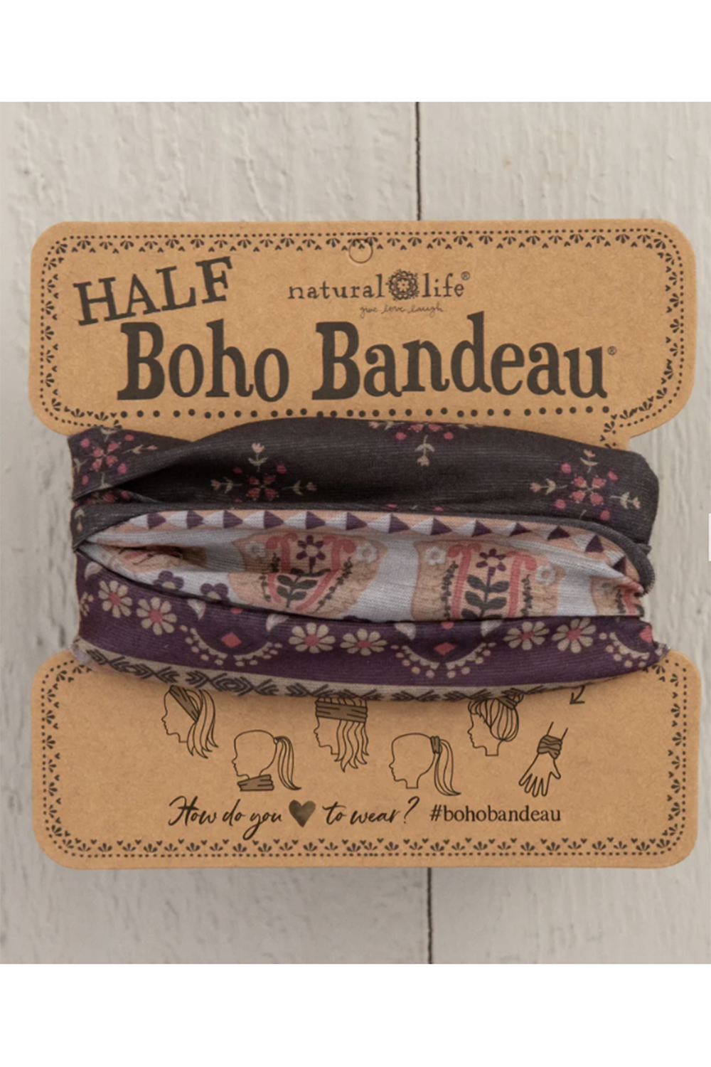 Half Boho Bandeau - Mocha Tulips