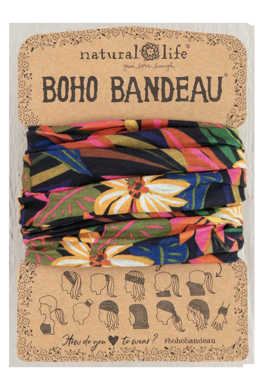 Boho Bandeau - Black Tropical