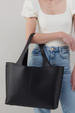 LARGE Vida Tote - Micro Pebbled Hide Black