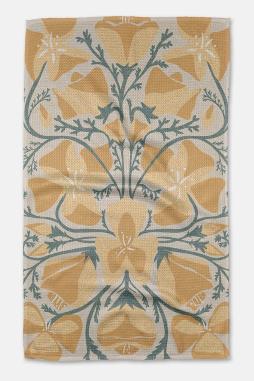 Geometry Kitchen Tea Towel - Golden Poppy