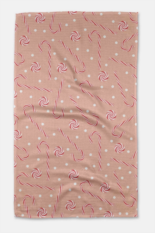 Geometry Kitchen Tea Towel - Pink Peppermint