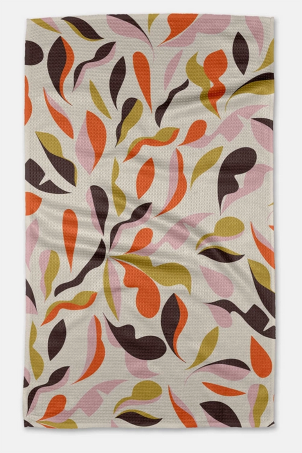 Geometry Kitchen Tea Towel - Playful Leaves