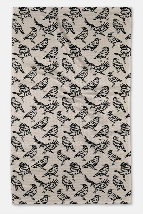 Geometry Kitchen Tea Towel - Raven