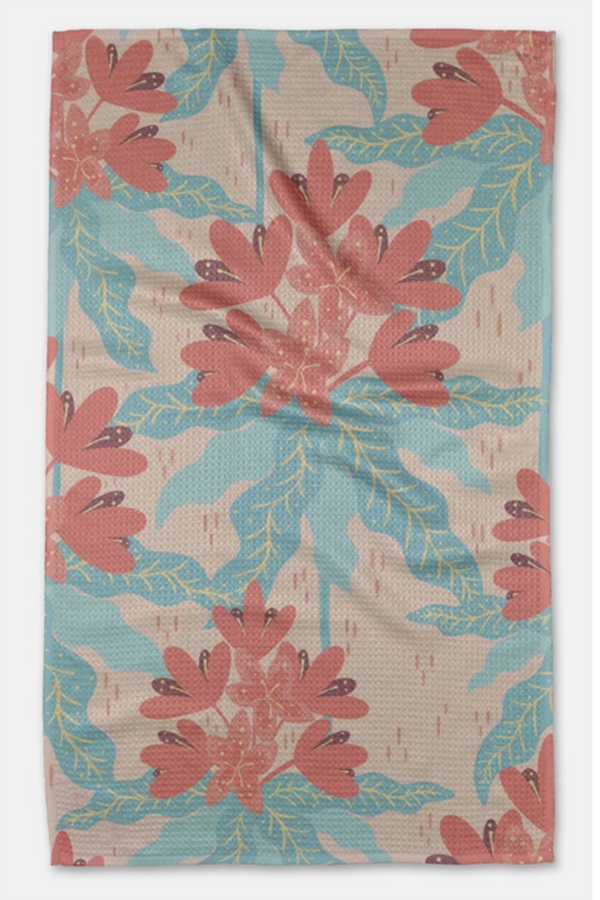 Geometry Kitchen Tea Towel - Rhododendron