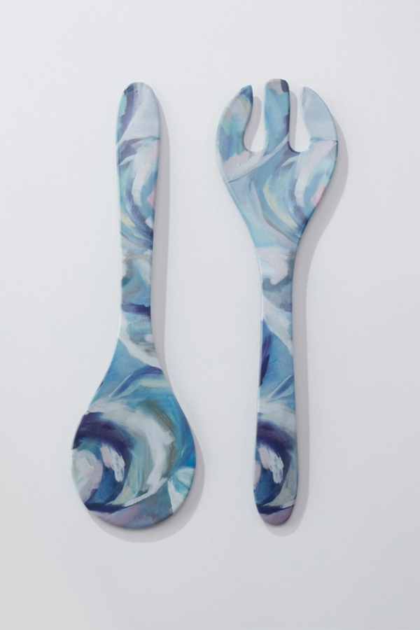 Local Melamine Salad Servers - Flowing Shells