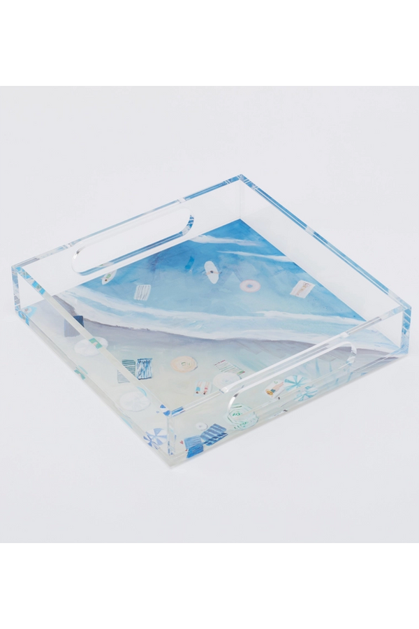 Kim Hovell Acrylic Square Serving Tray - Beach Haven