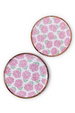 Hydrangea Round Wooden Tray Pink