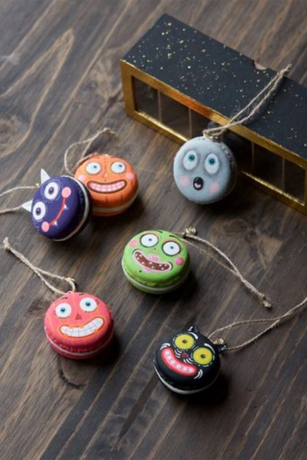 Funky Ornament - Halloween Macaron Faces Set 6