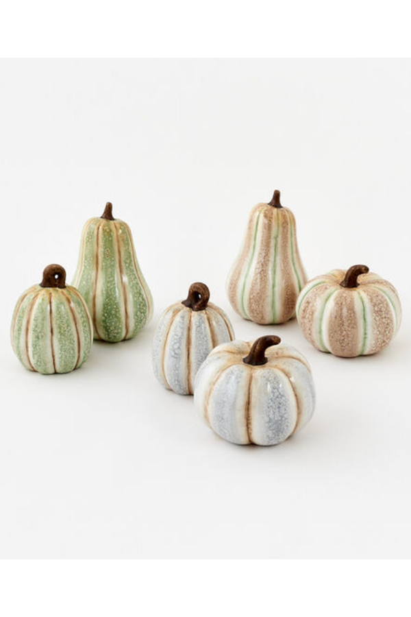 Glazed Terracotta Striped Pumpkin