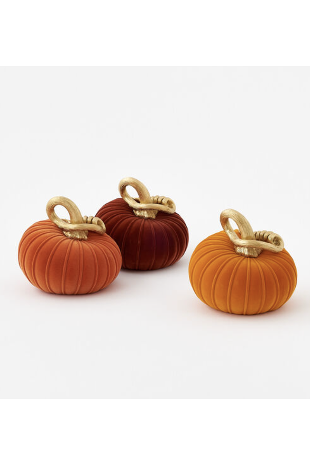 Flocked Pumpkin with Curly Stem