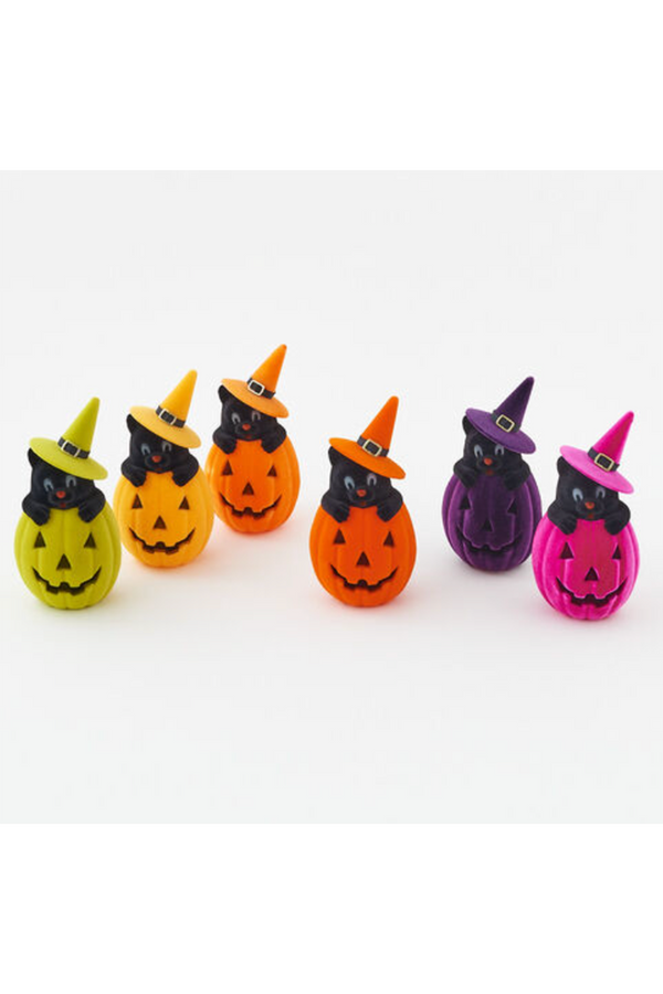 SIDEWALK SALE ITEM - Flocked Cat in Pumpkin