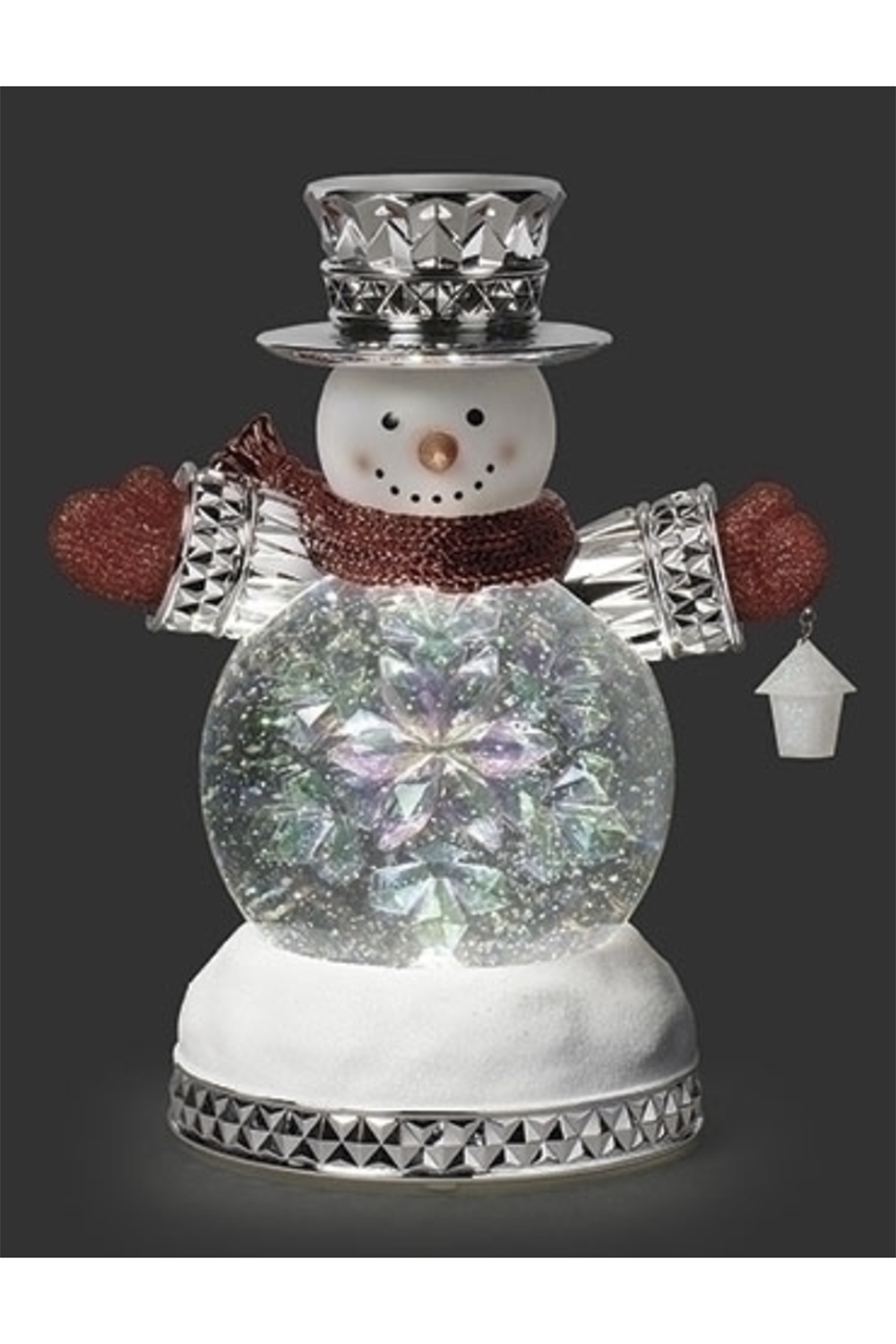 Water Lighted Swirl Snowman Figure