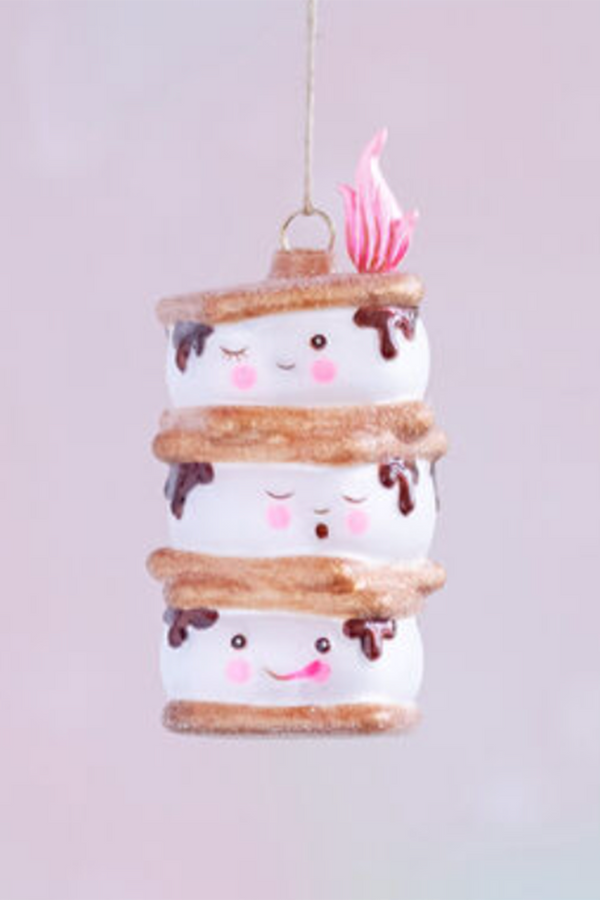 Glass Ornament - Happy S'more Stack