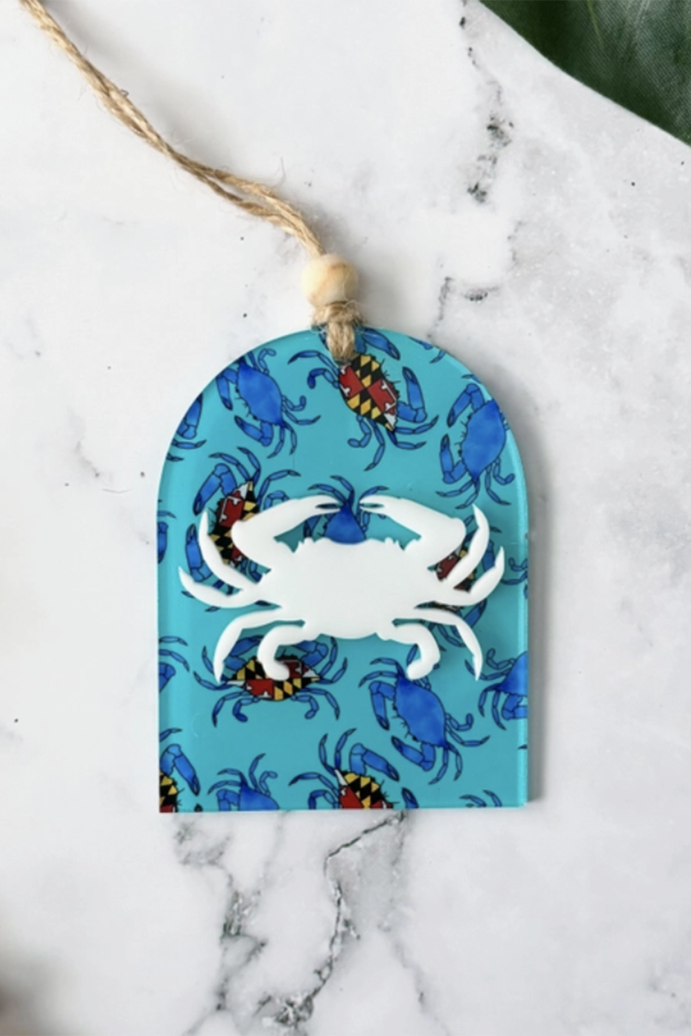 Acrylic Ornament - Maryland Blue Crab Pattern