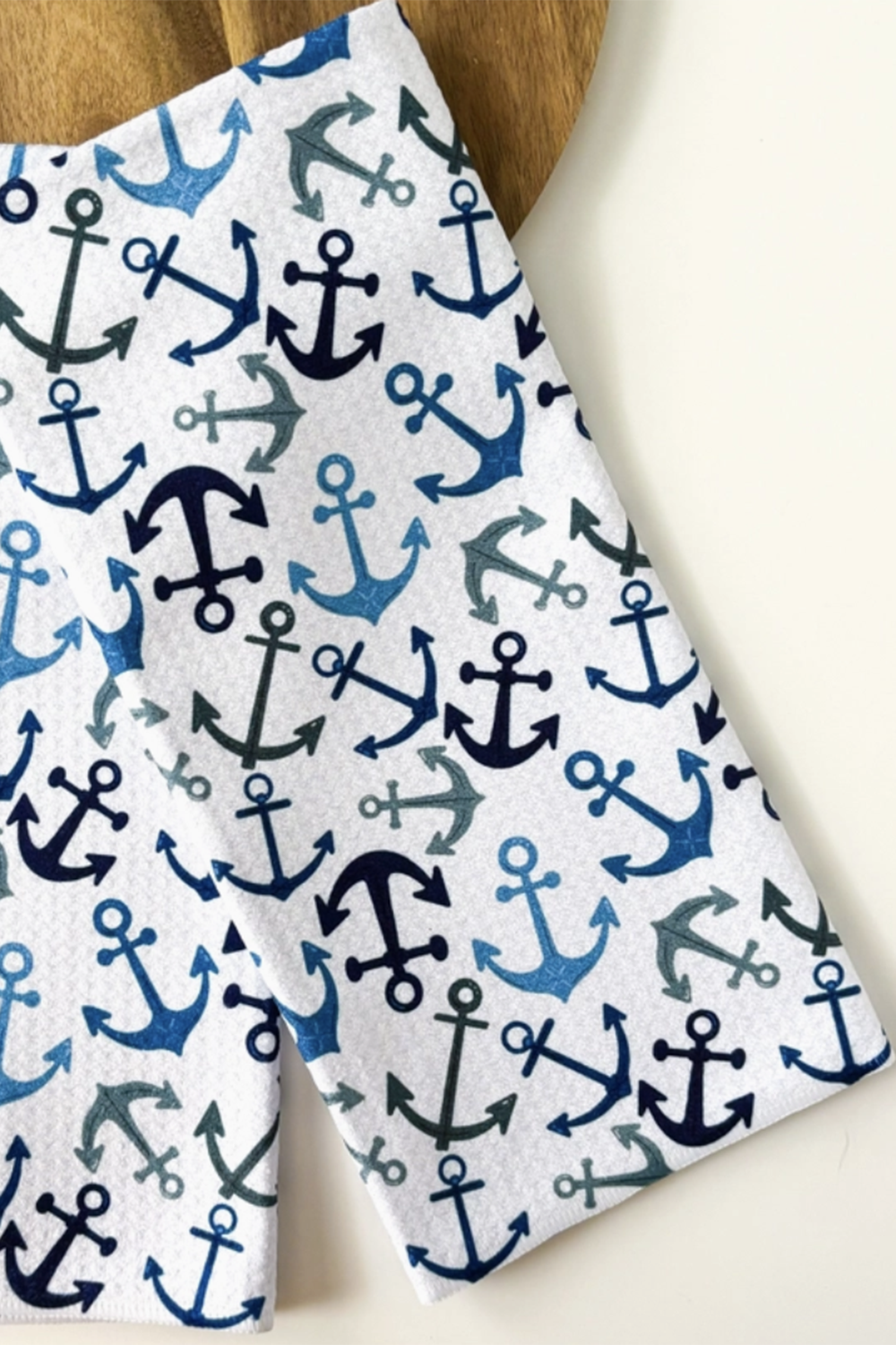 JC Waffle Kitchen Towel - Anchor Nautical