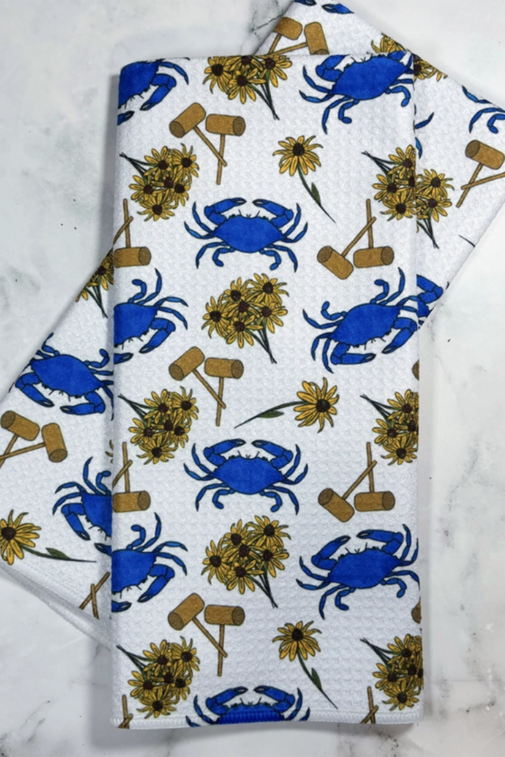 JC Waffle Kitchen Towel - Crab Feast