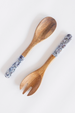 Hovell Wooden Salad Servers - Pewter Shells