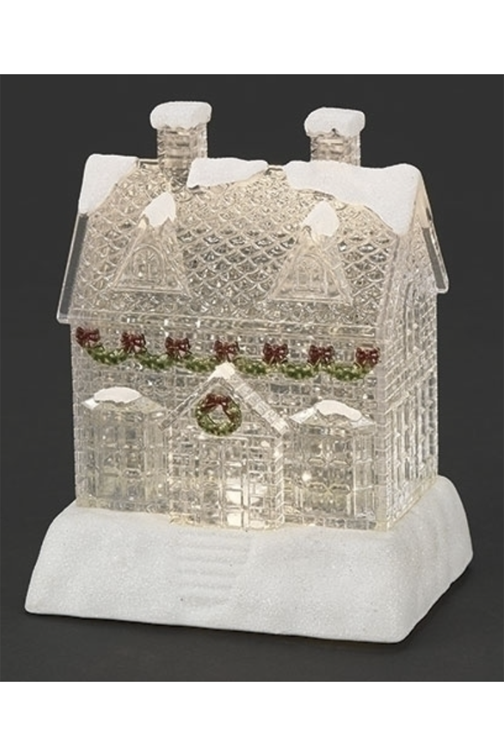 Lighted Swirl Clear House Figure