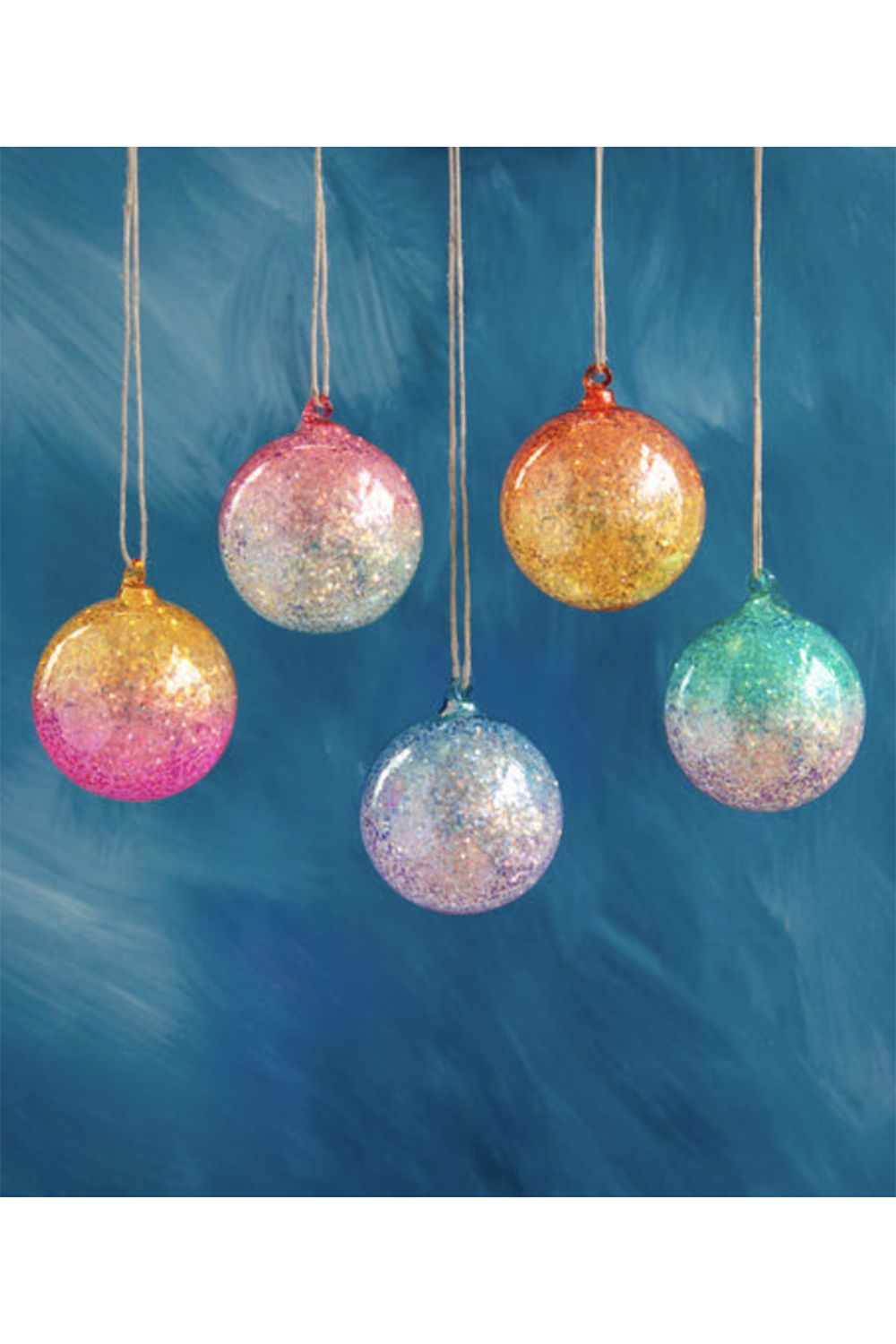 Glass Ornament - Iridescent Glitter Ball