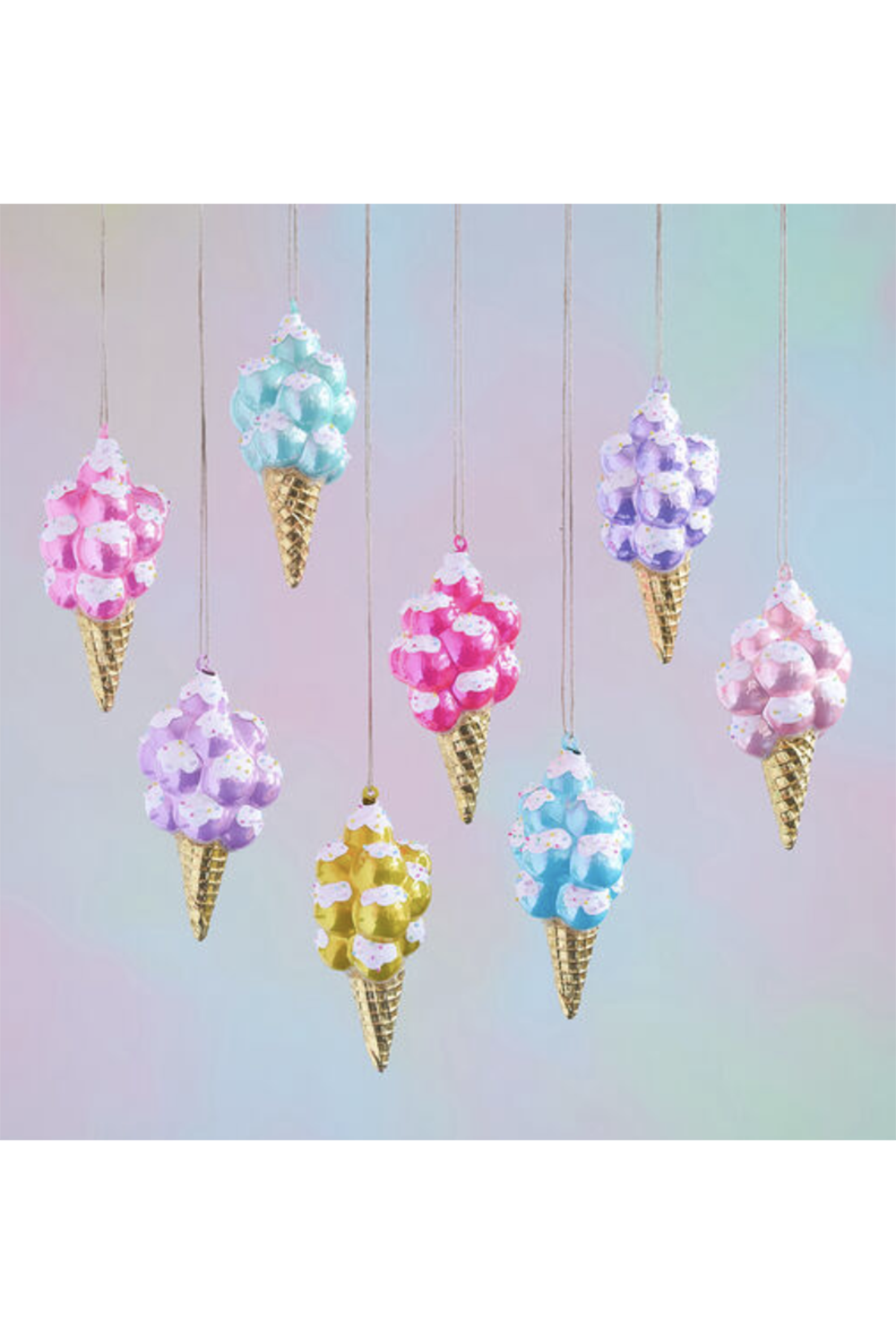 Glass Ornament - Piled Ice Cream Cone