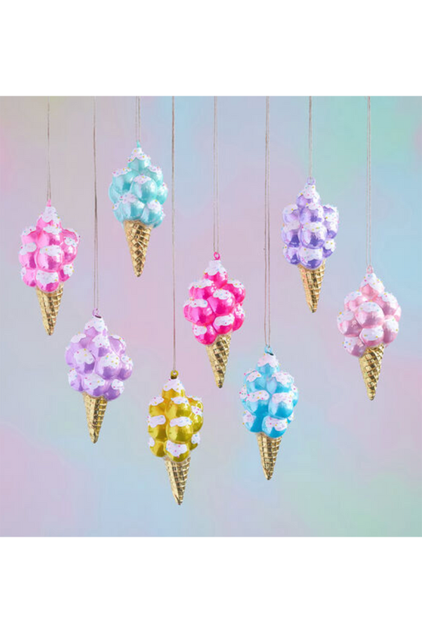 Glass Ornament - Piled Ice Cream Cone