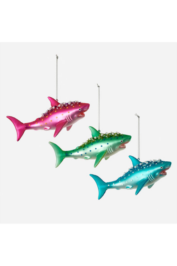 Glass Ornament - Colorful Shark