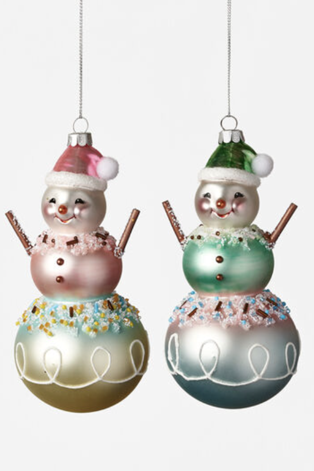 Glass Ornament - Pastel Snowman