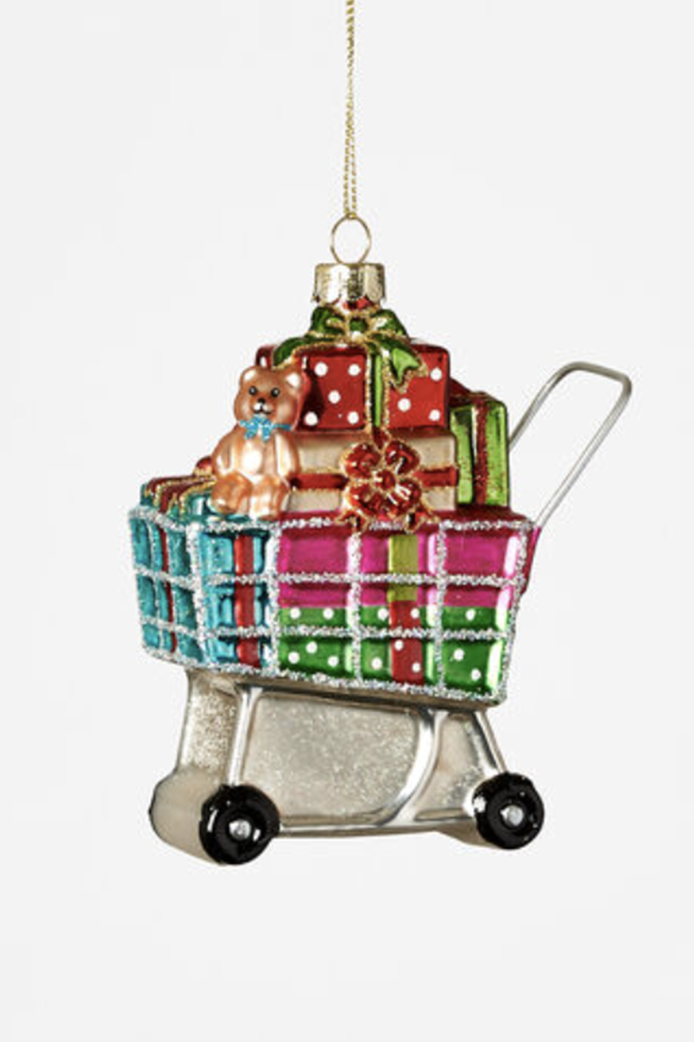 Glass Ornament - Full Shopping Cart