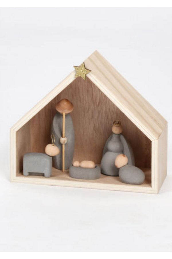 Concrete Wood Nativity