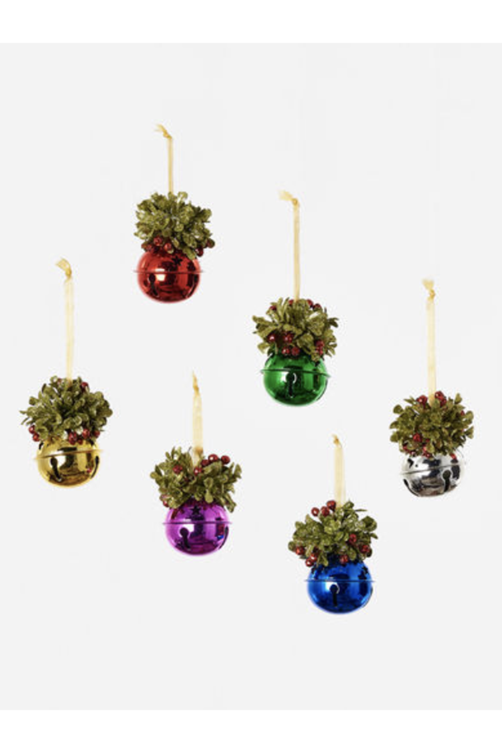 Funky Ornament - Metallic Bell with Holly