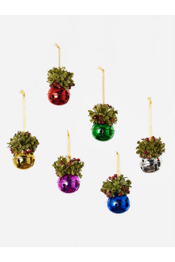 Funky Ornament - Metallic Bell with Holly