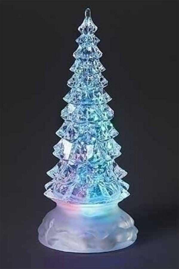 Lighted Swirl Tree Tri Color Lights