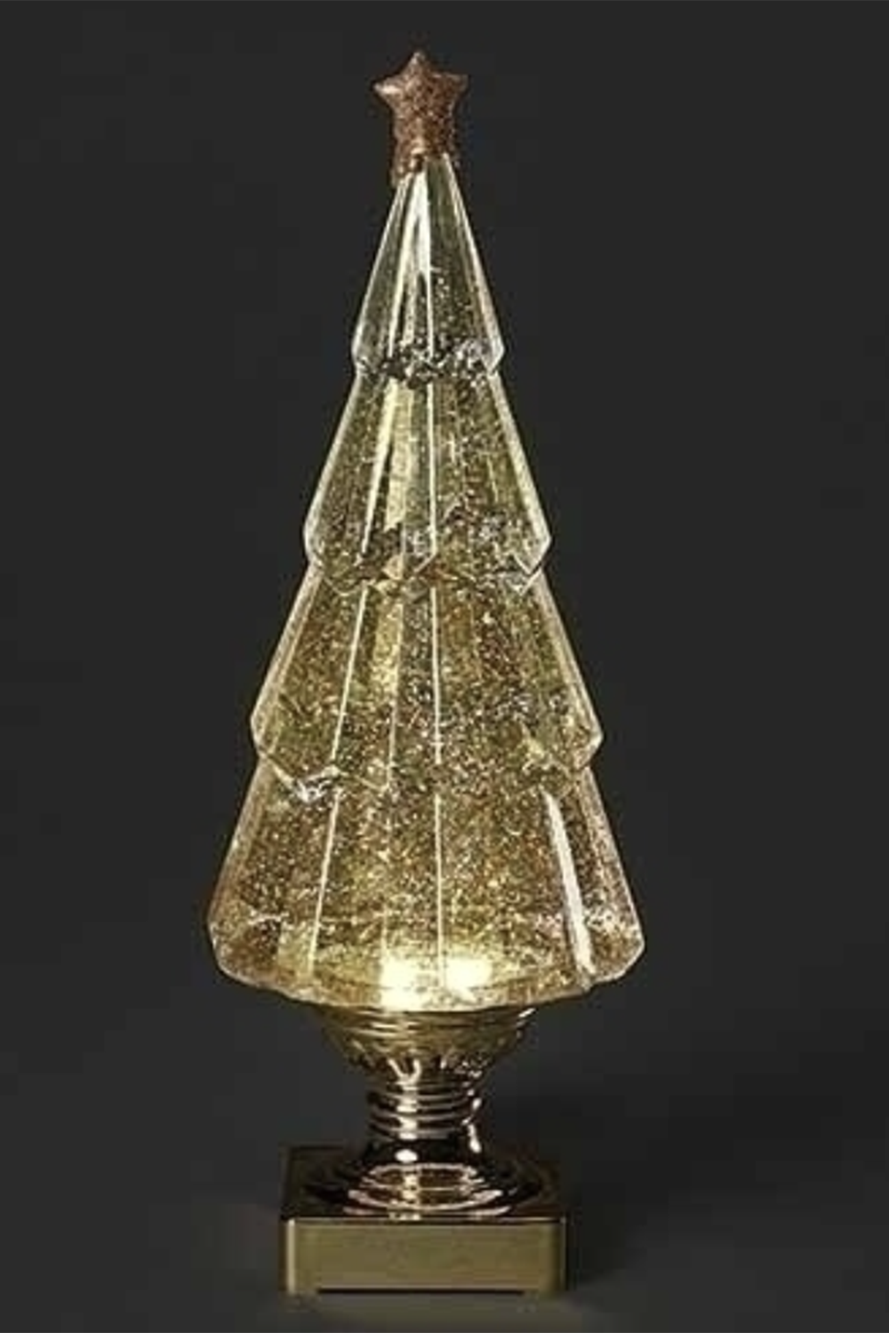 Lighted Gold Glitter Swirl Tree