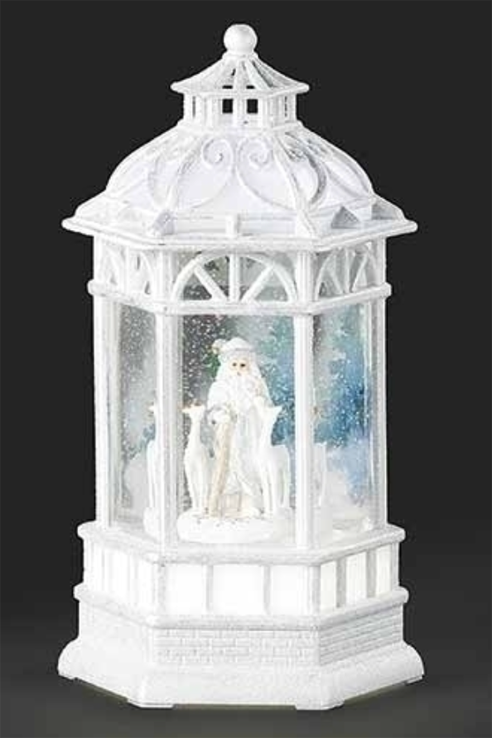 Lighted Gazebo White Santa + Deer