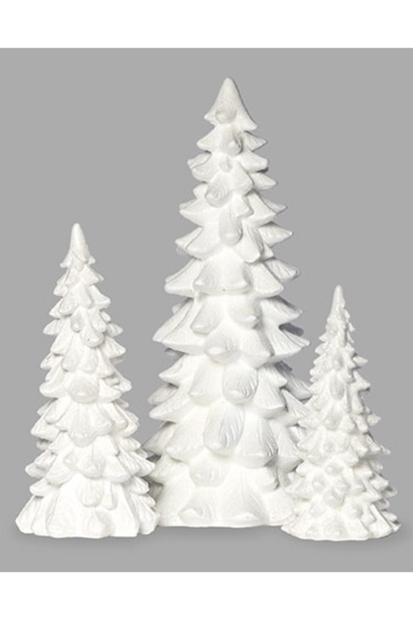 Set of 3 Winter Trees - White