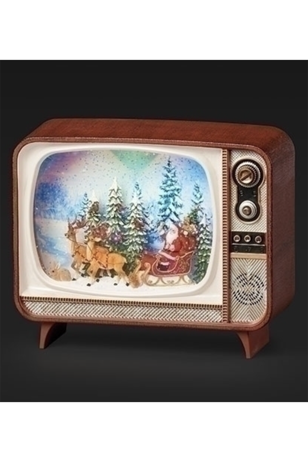 Lighted Old School TV Santa Figure