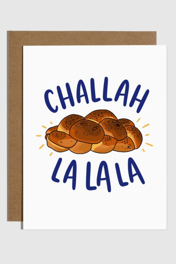 Trendy Hanukkah Card - Challah La La La