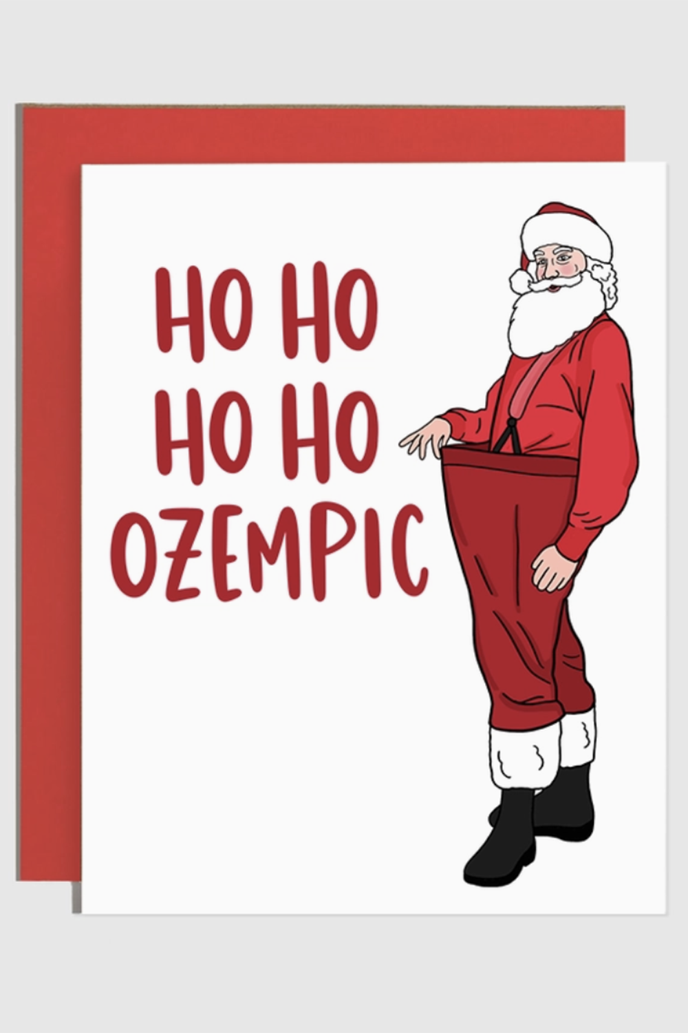 Trendy Holiday Card - Ho Ho Ozempic Santa