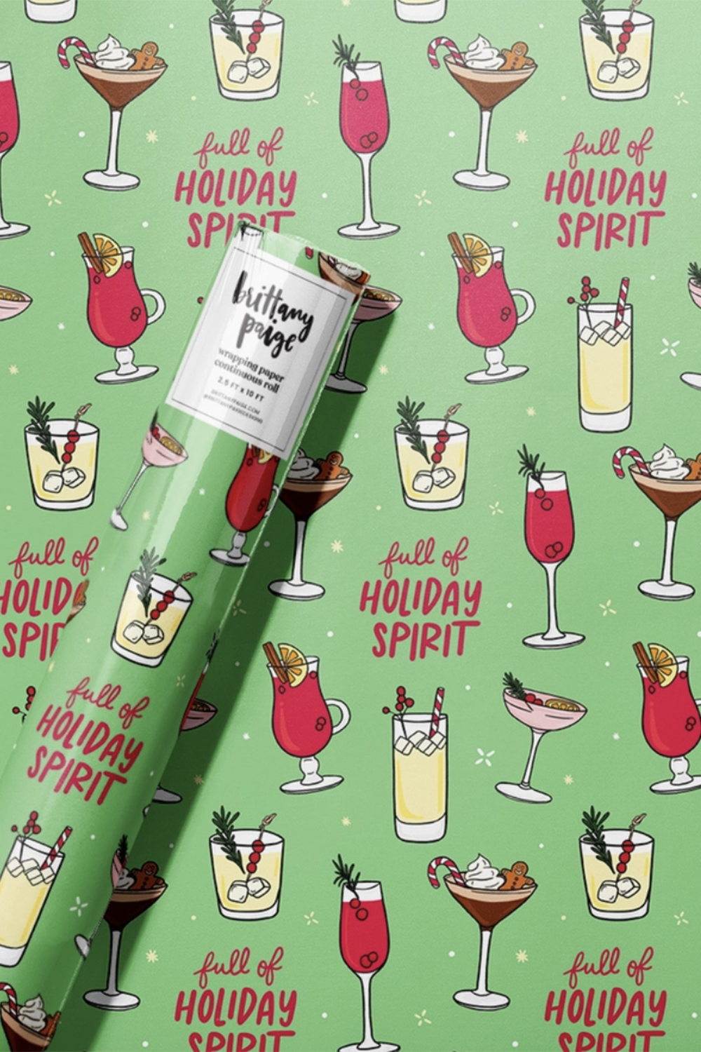 Trendy Wrapping Paper - Christmas Cocktails