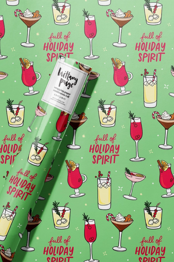 Trendy Wrapping Paper - Christmas Cocktails