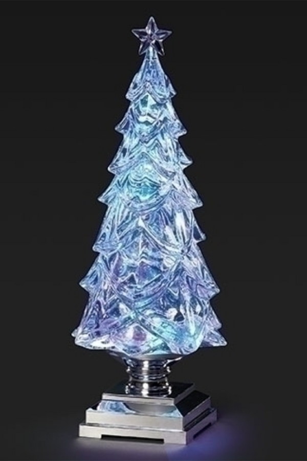 Lighted Silver Base Swirl Magic Tree