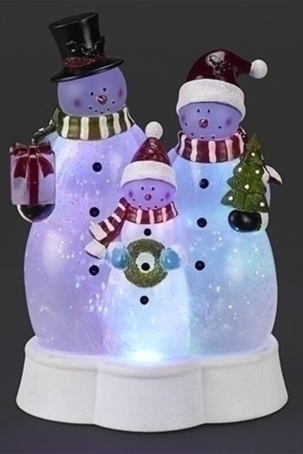 Lighted Snowman Family